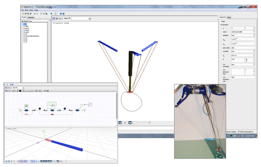 Robot de alta velocidad, DeltaBotTM, se diseña utilizando la tecnología MaplesoftTM